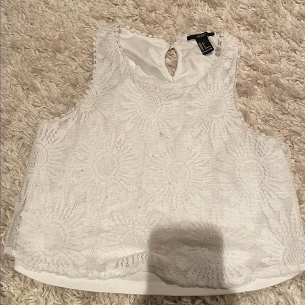 Short White lace shirt